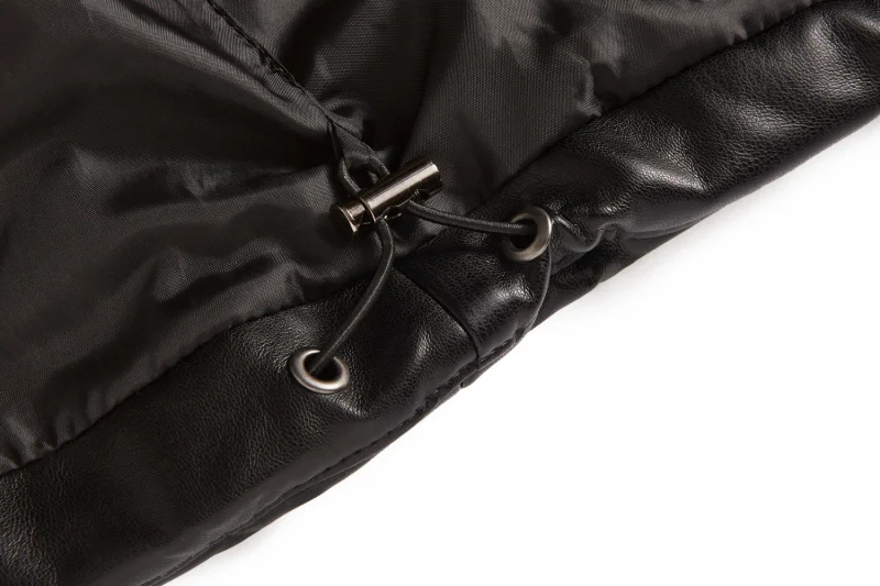 Winter Pu Leather Vest Cotton Coat Single Breasted Sleeveless Jackets - Image 15