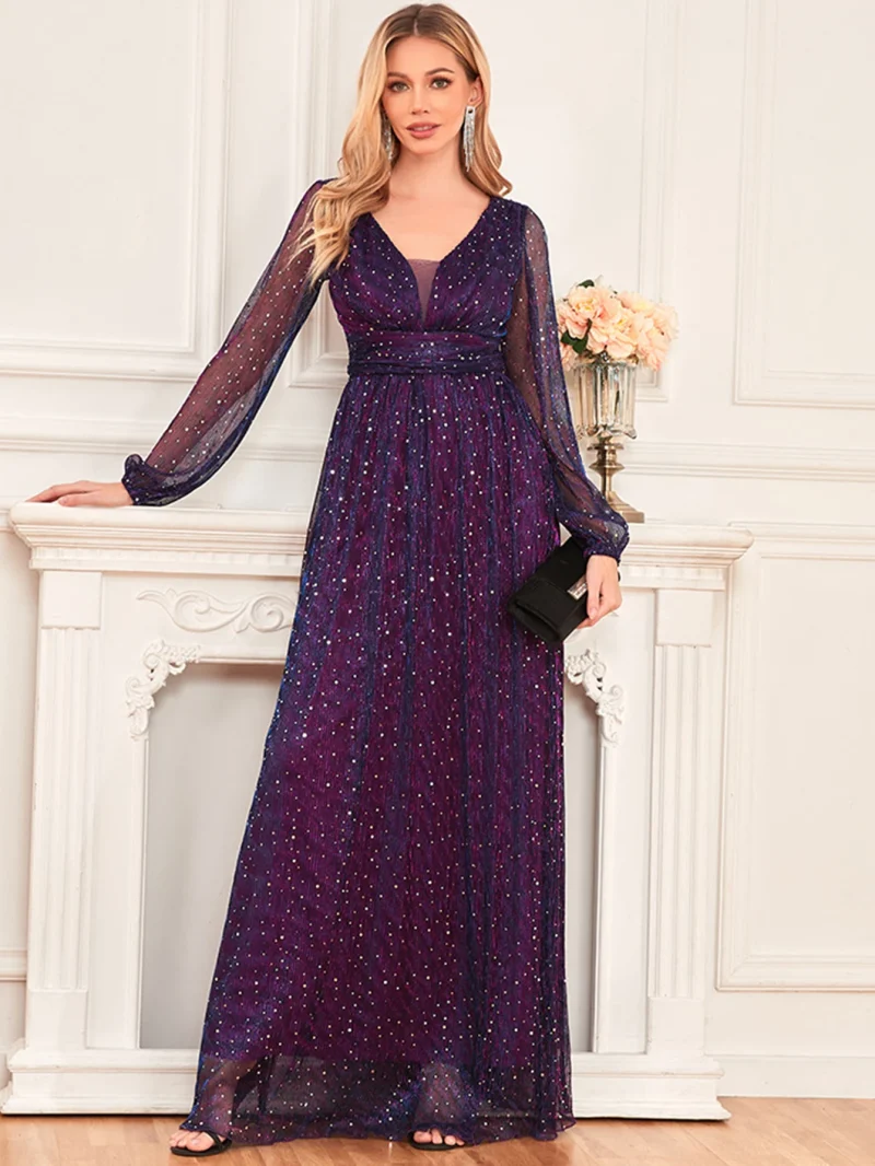 Sexy see through maxi sequin summer dress - Image 7