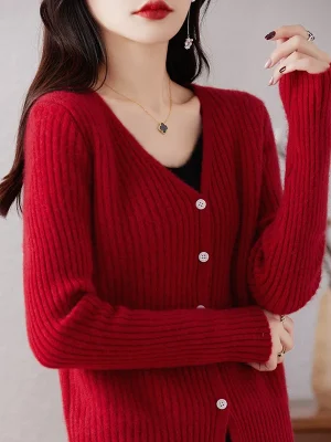 Knitted Sweater Loose Stylish Coat Soft Long-Sleeved Blouse