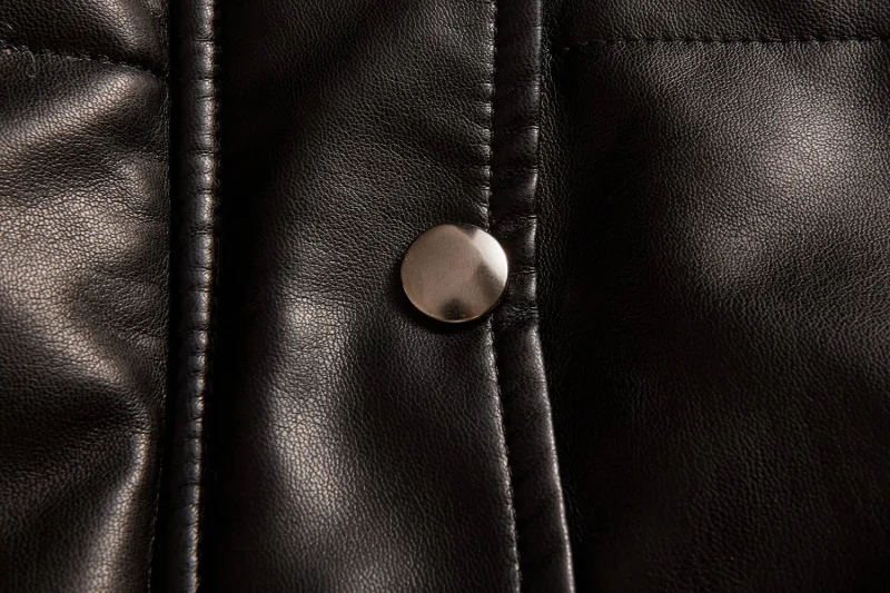 Winter Pu Leather Vest Cotton Coat Single Breasted Sleeveless Jackets - Image 16