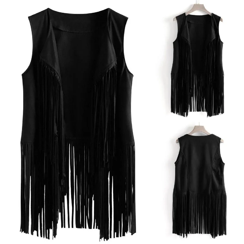 Women Suede Cardigan Waistcoat Outerwear Spring Fashion - Image 10