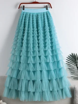 Summer Tutu Cake Skirts Women Elegant Cascading A Line