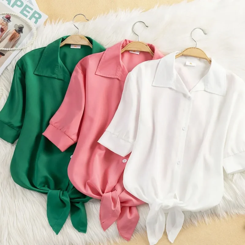 Fashion Collar Blouse Stripe Buttons  Shirt Women - Image 7