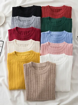 Women Pullovers Sweaters Knit Soft Jumper Tops