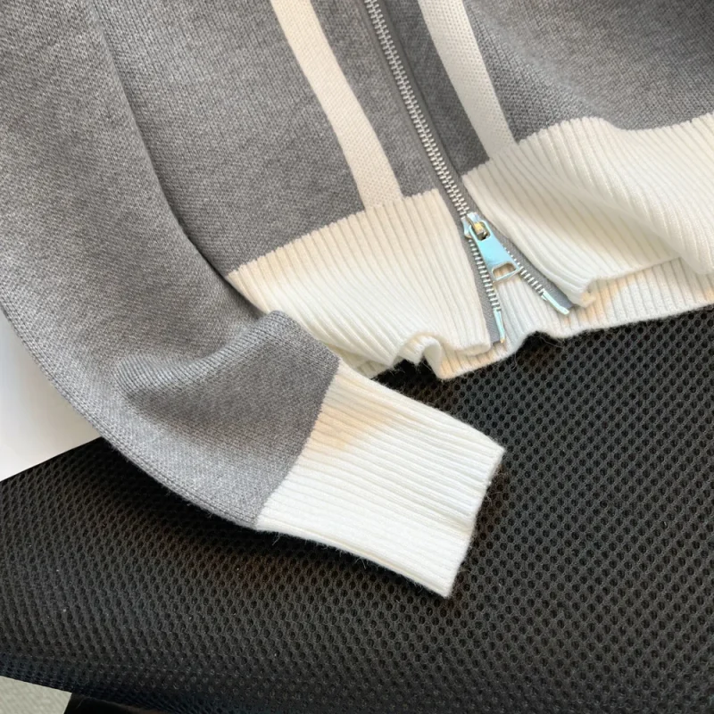 Zipper Knitted Cardigan Outerwear Women Korean Fashion Autumn - Image 13