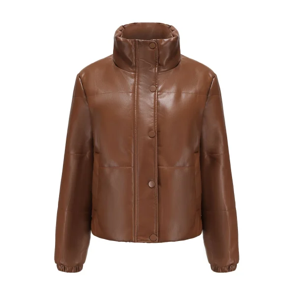 Winter Short Leather Jacket Women 2024 Fashion - Image 13