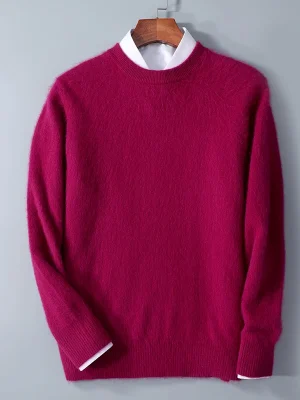 Men’s Cashmere Sweater Round Neck Jumper High-End Knit Sweater