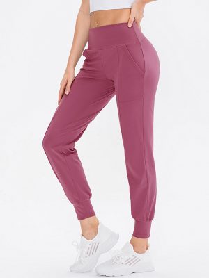 Womens High Waist Tapered Yoga Pants – Slimming Casual Sports Trousers