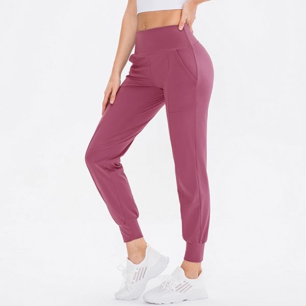 Womens High Waist Tapered Yoga Pants - Slimming Casual Sports Trousers