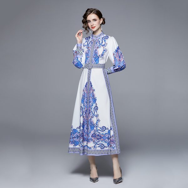 Women’s Long Sleeve A-Line Maxi Shirt Dress - Spring & Fall Style - Image 3