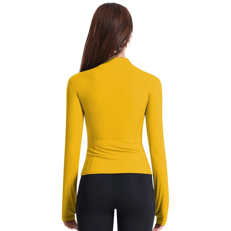 Women’s Outdoor Running Finger Zipper Workout Top - Yoga Coat - Image 12