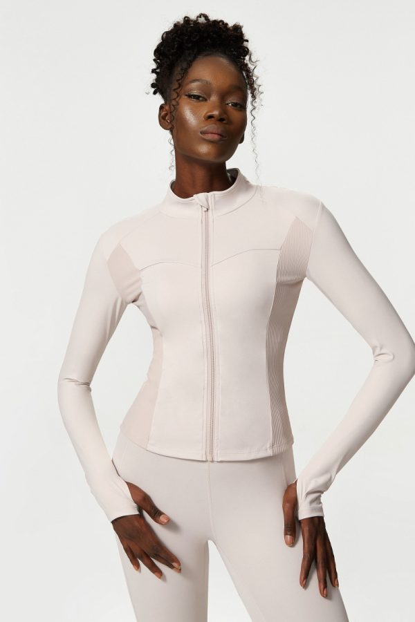 Nude Feel Zipper Jacket - Women's Autumn Winter Yoga Top