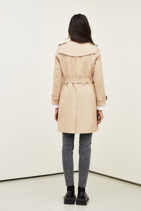 Mid-Length Anti-Wrinkle Trench Coat for Women - British Style - Image 3