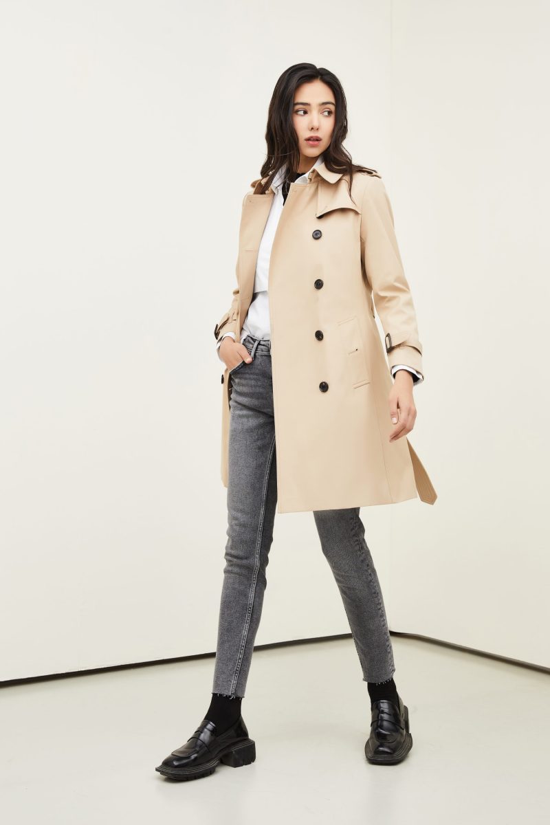 Mid-Length Anti-Wrinkle Trench Coat for Women - British Style - Image 5
