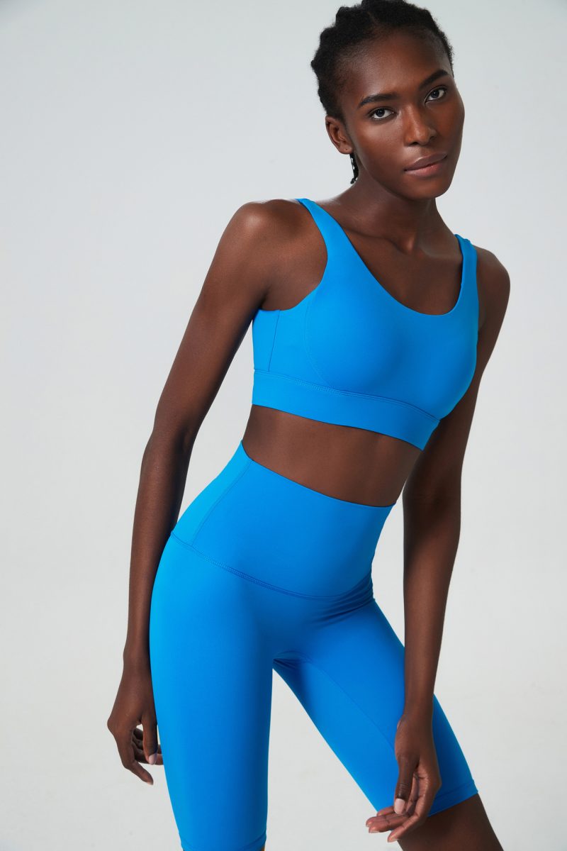 Deep U-Back Yoga Shorts Set - Women's Workout Two-Piece Suit