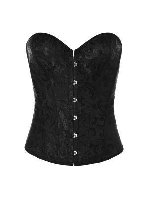 Gothic Vintage Jacquard Corset Top: Waist Cinching Body Shaper