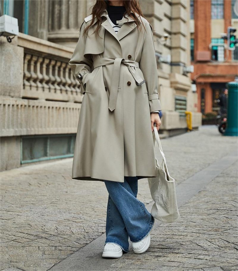 Women's Classic Non-Iron Anti-Wrinkle British Trench Coat