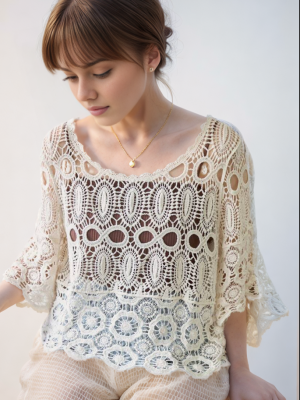 Knitted Hollow Top Wool Sweater