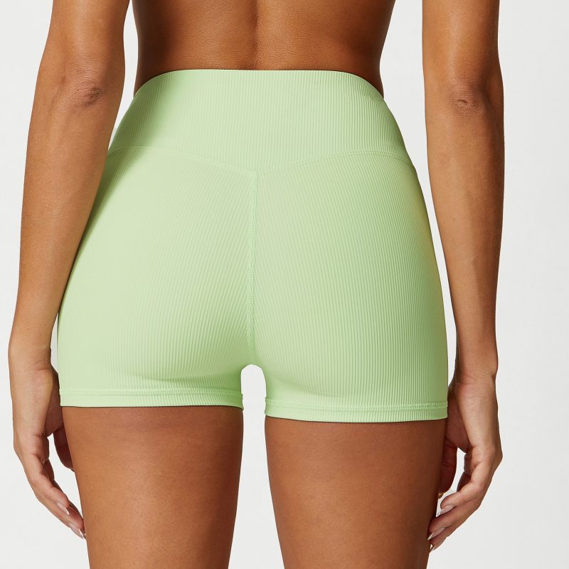 Spaghetti Strap Sports Bra & High Waist Shorts Yoga Set - Image 7
