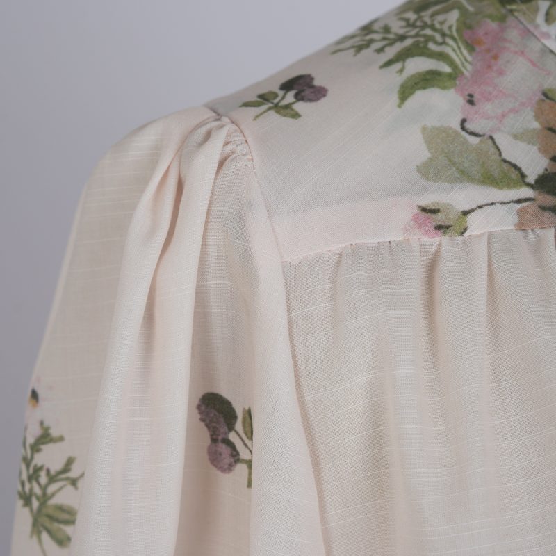 A-Line Printed Button Dress for Women – Long Sleeve Elegant Dress - Image 9