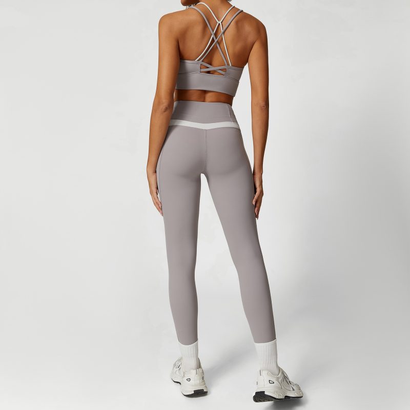 Summer Cross-Back High Waist Yoga Trousers & Top Set - Image 5
