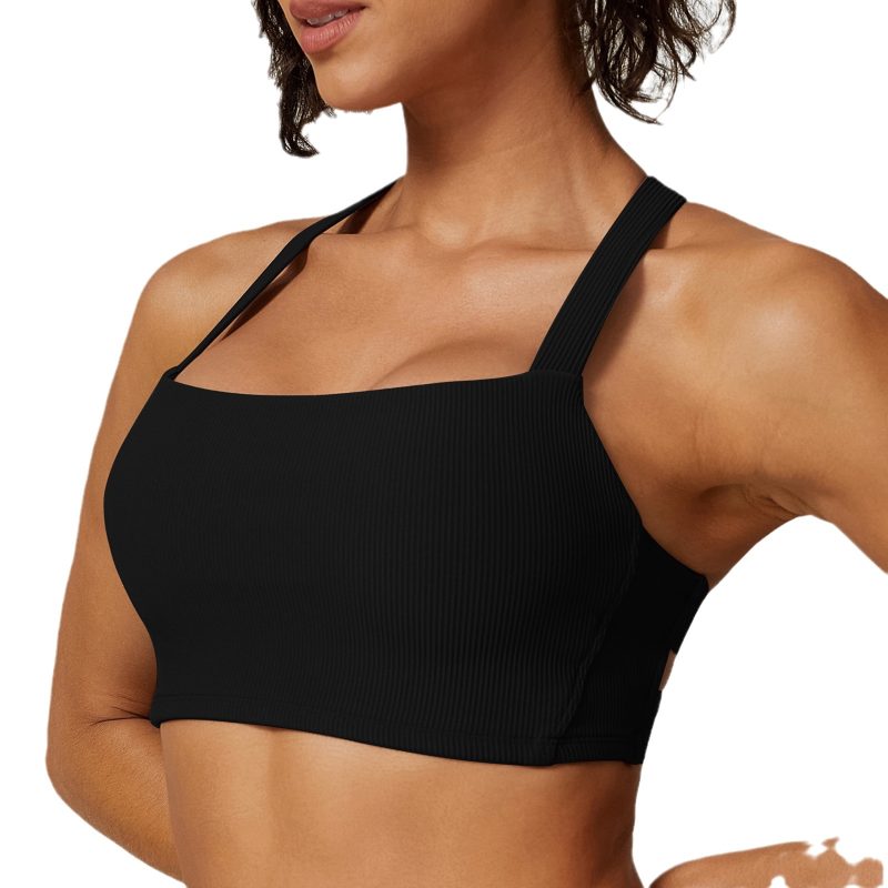 3D Coarse Thread Cross-Back Push-Up Sports Bra – Yoga Wear - Image 3