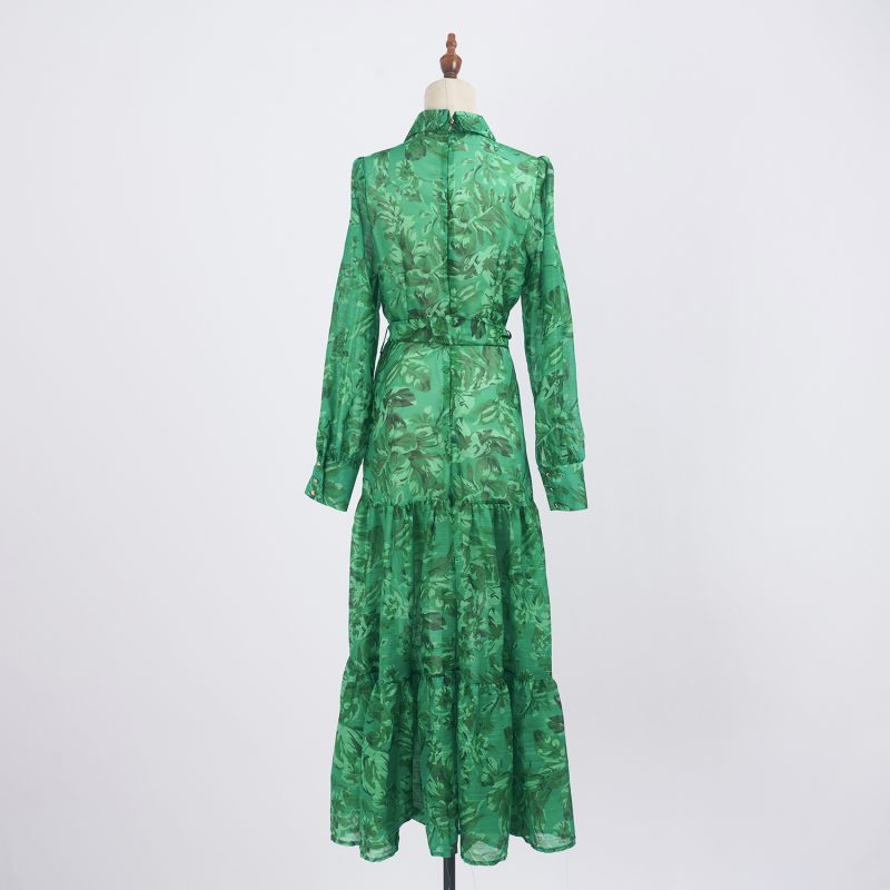 Elegant Summer Printed Strap Waistband Dress for Women - Image 4