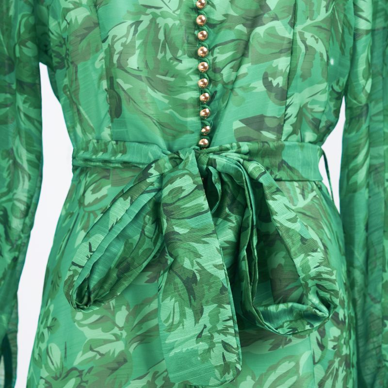 Elegant Summer Printed Strap Waistband Dress for Women - Image 7