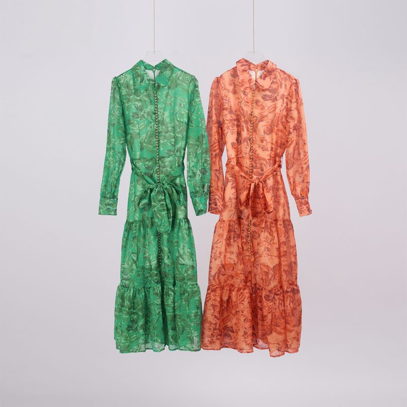 Elegant Summer Printed Strap Waistband Dress for Women - Image 13