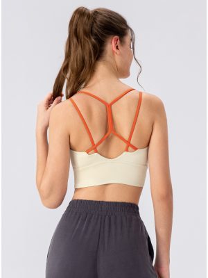 Women’s Sports Bra: Spaghetti Strap Push-Up Yoga Vest