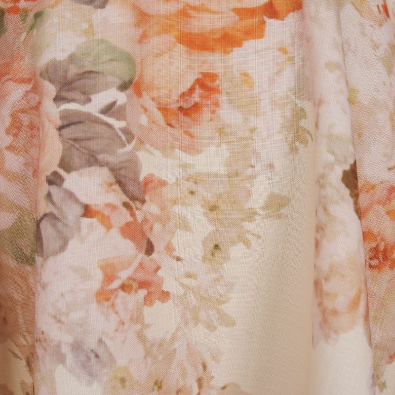 Autumn Flower Lantern Sleeve Long Dress – Stand Collar Buckle Design - Image 12