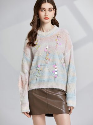 High Grade Slouchy Style Openwork Loose Sweater