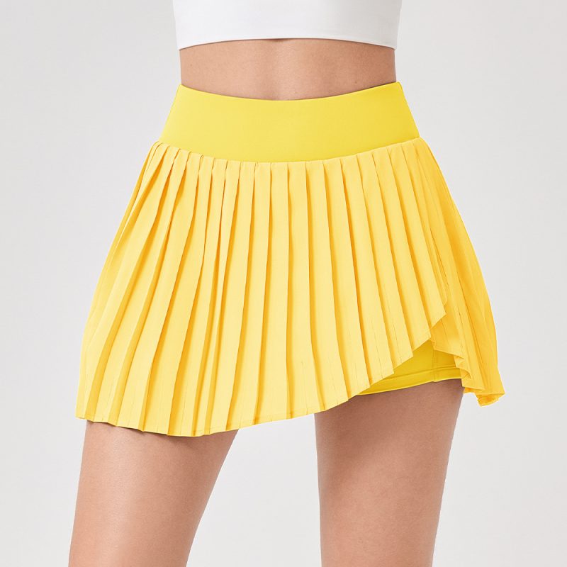 Women’s Pleated Tennis Skirt: Faux Two-Piece Fitness Culottes