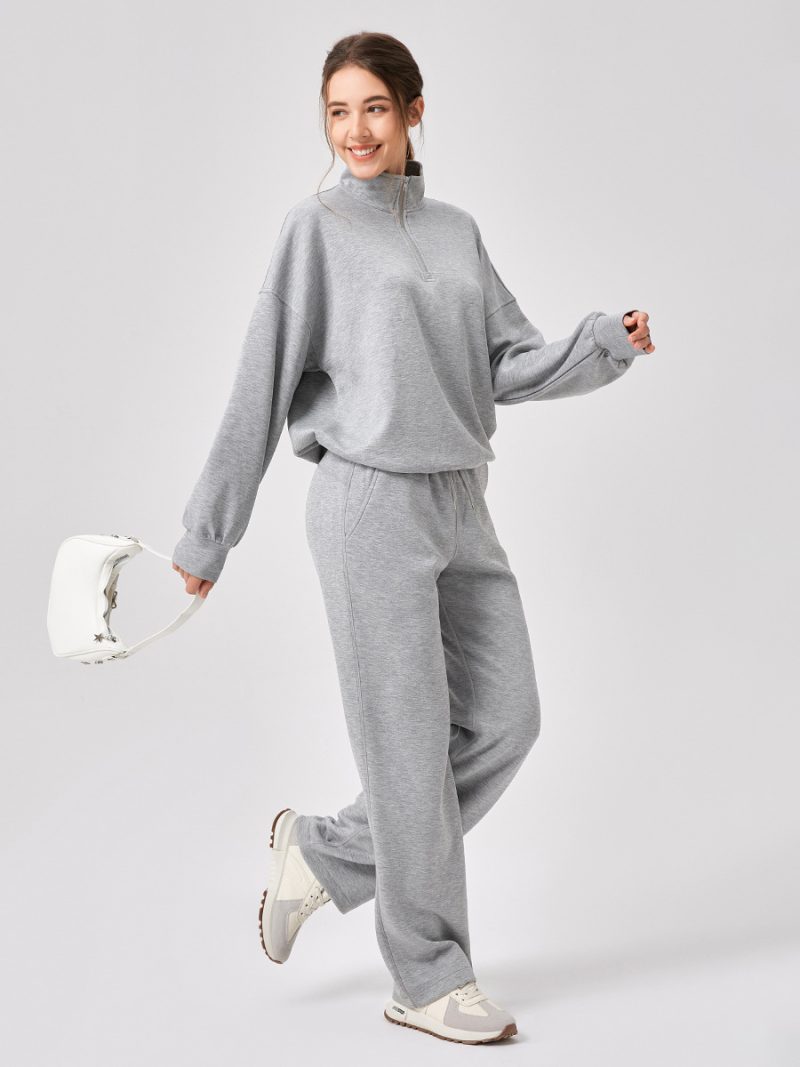 Women’s Fall Winter Yoga Sweater: Casual Stand Collar Top - Image 2