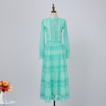 Chic Solid Color Organza Lace Top & High Waist Draped Skirt Set