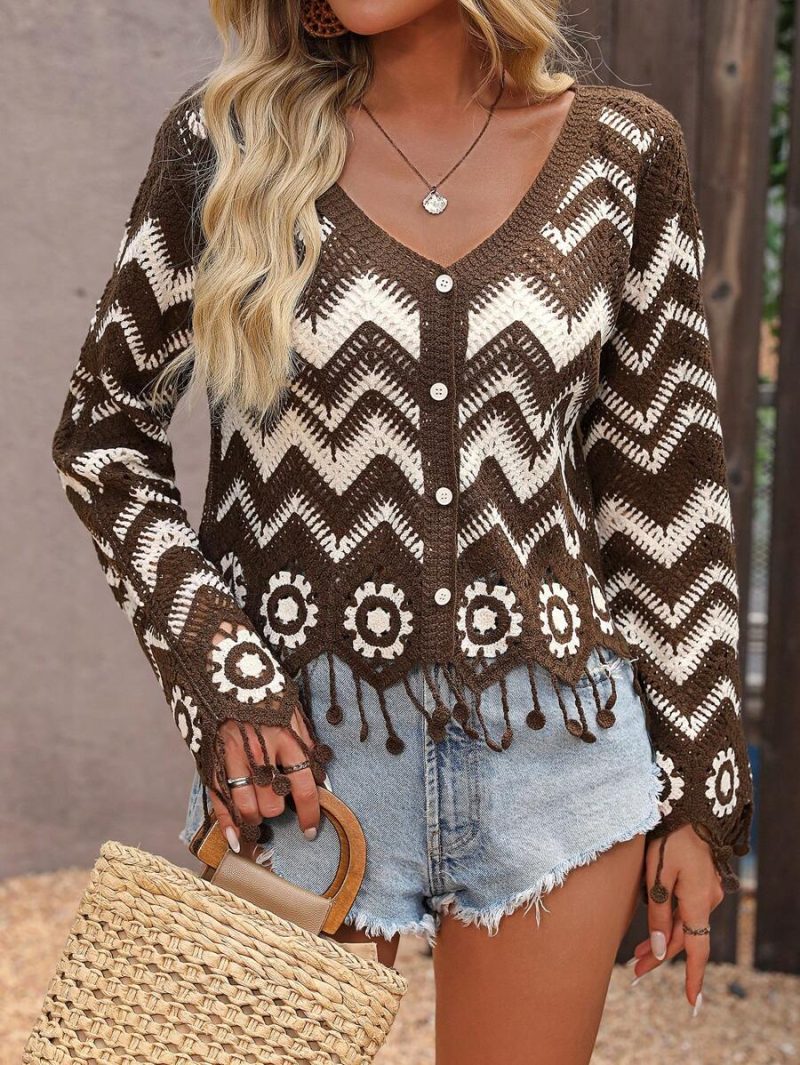 Women Spring and Autumn Long Sleeved Cardigan - Image 6