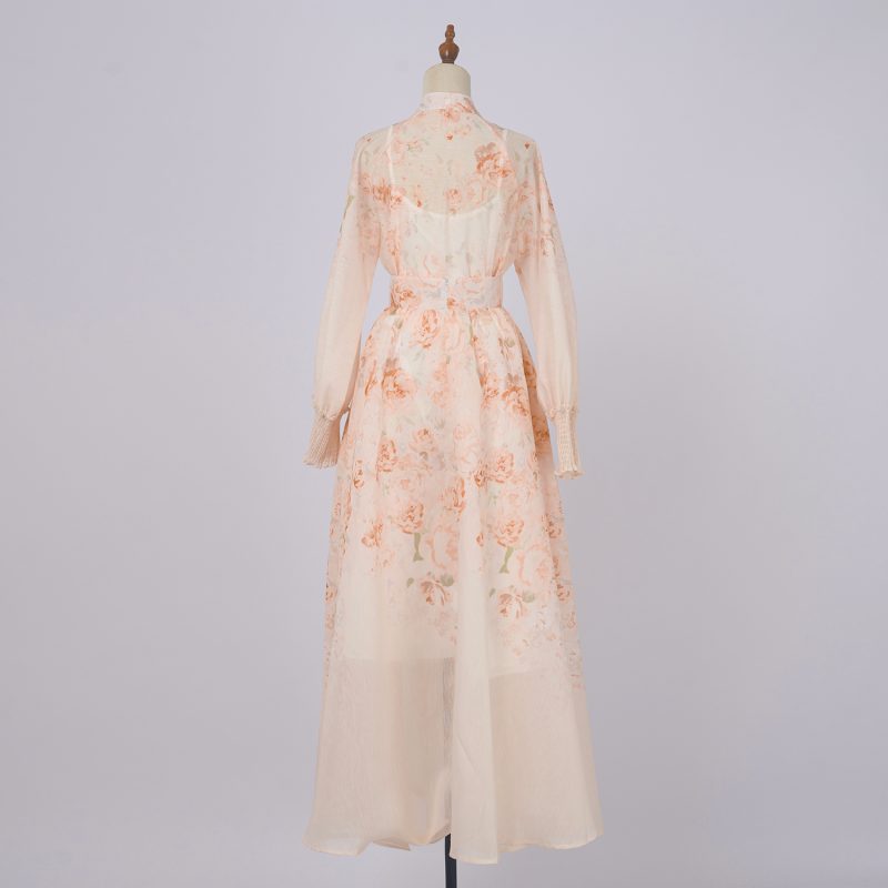 Women’s Spring & Autumn Blouse with High Waist Long Skirt Set - Image 3