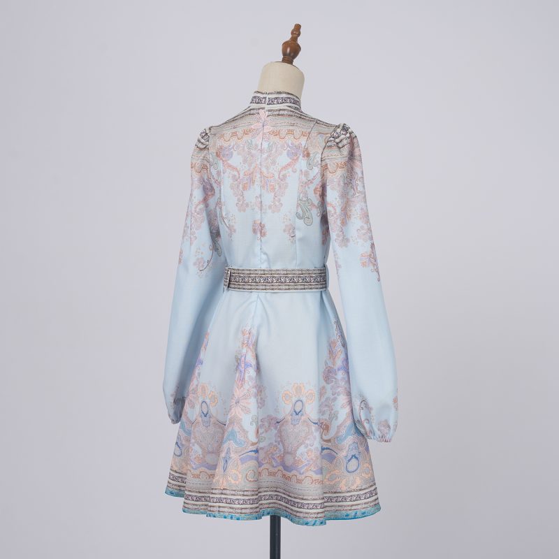 Women’s Spring & Autumn Printed Long Sleeved A-Line Dress - Image 3
