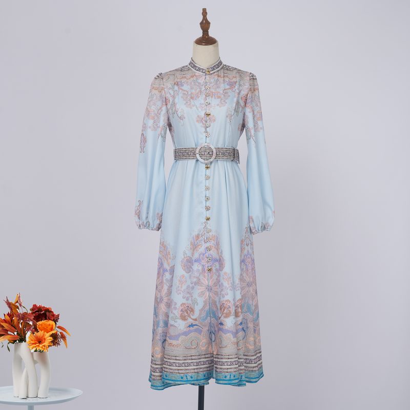 Spring & Autumn Printed Long Sleeve Maxi Dress for Women - Image 2