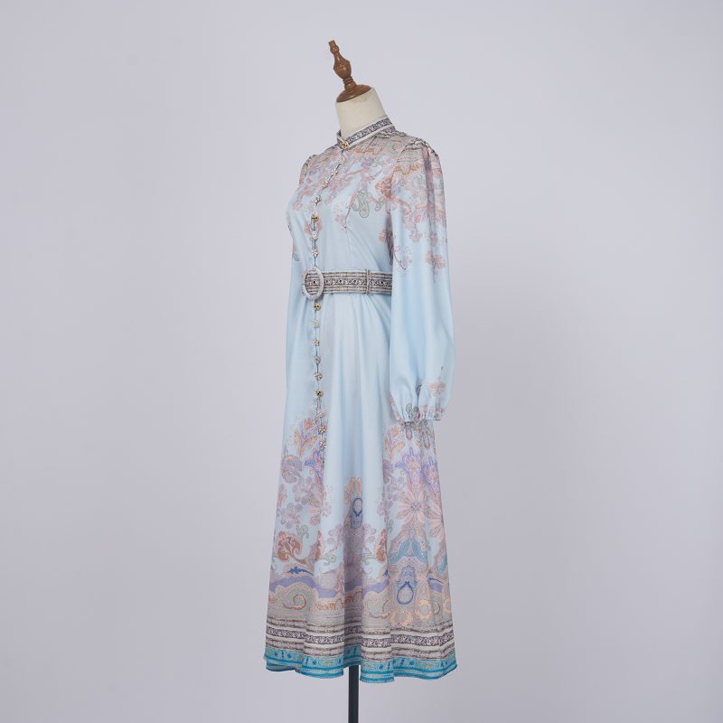 Spring & Autumn Printed Long Sleeve Maxi Dress for Women - Image 3