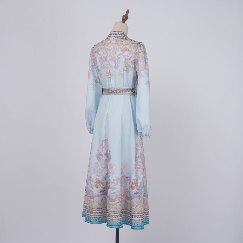 Spring & Autumn Printed Long Sleeve Maxi Dress for Women - Image 4