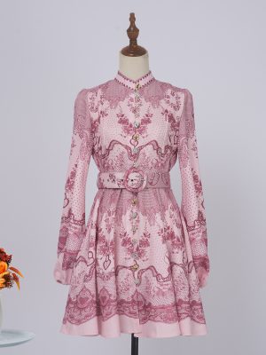 Women’s Spring & Autumn Printed Long Sleeved Single Dress