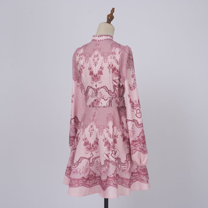 Women’s Spring & Autumn Printed Long Sleeved Single Dress - Image 2
