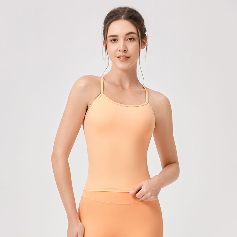 Womens Lycra Yoga Vest - Sling Sports Top with Chest Pad - Image 2