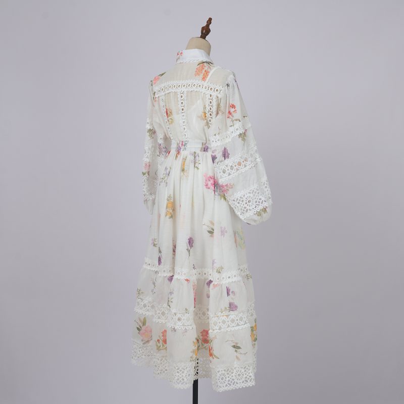 Women’s Spring & Autumn Lace Loose Blouse with Elastic Waist Skirt Set - Image 3