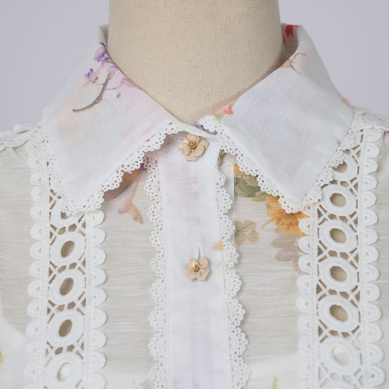 Women’s Spring & Autumn Lace Loose Blouse with Elastic Waist Skirt Set - Image 4