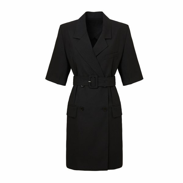 Mid-Length Office Suit Dress for Women - Waist Controlled Design - Image 9