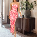 French Elegant High Sense Printing Slip Dress – Sexy Beach Dress