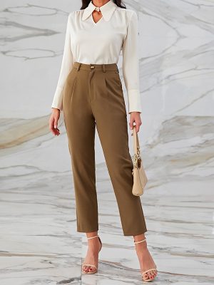 Ladies Draping Comfortable Business Cigarette Pants