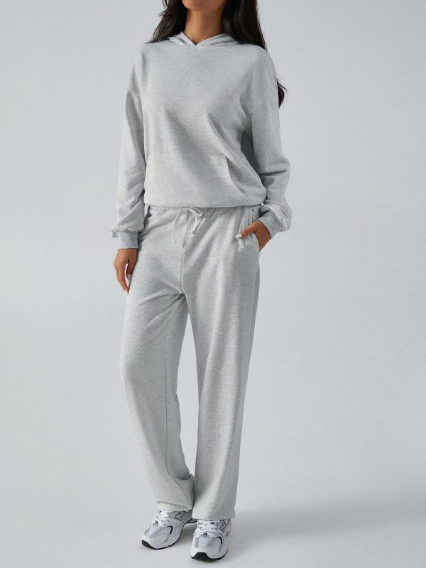 Casual Sports Hooded Sweater & Slim Fit Tied Trousers for Women - Image 3